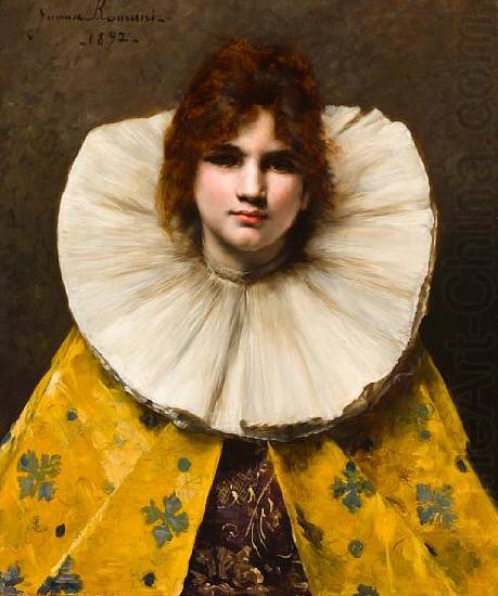 Juana Romani A portrait of a young girl with a ruffled collar china oil painting image